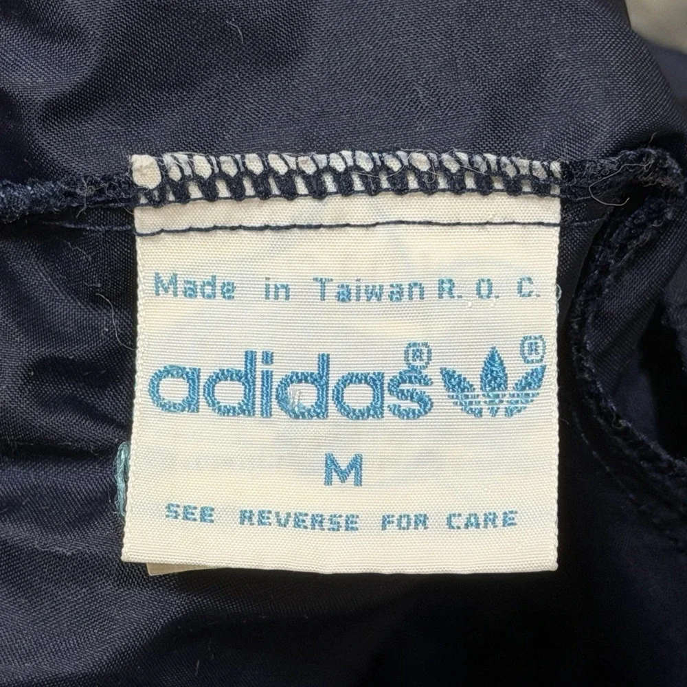 Vtg Adidas Track Pants Men Medium Blue Nylon 80s Lightweight Zipper
